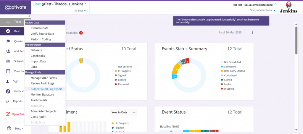 Showing the menu option from the main page.