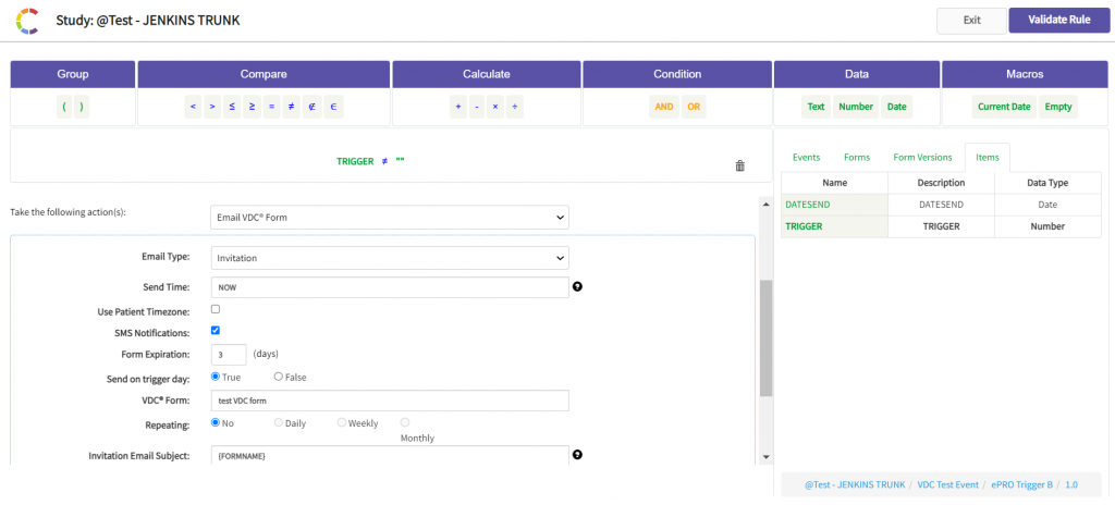 SMS feature in the Rules Studio